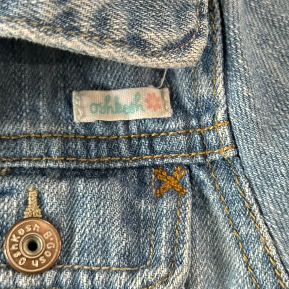 OshKosh B'Gosh Size 5 Short Sleeve Denim Jean Jacket Light Wash Kids
